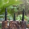 Gilded 3 candle stand