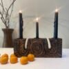 Gilded 3 candle stand