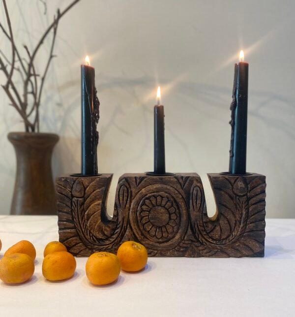 Gilded 3 candle stand